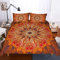 Stillshine Bettbezug Set Mandala Indien Bohemia Blau Lila Cyan Rot Orange Gelb Barock Kreis Vintage Bettwäsche Set Reißverschluss Microfaser Bettbezug und Kissenbezug (Orange, 135 x 200 cm)