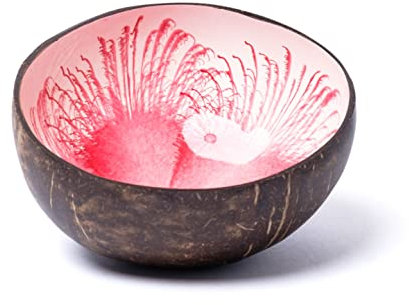 cocovibes Schlüsselschale Schmuckschale aus Kokosnuss Schalen mit Anti-Kipp-Ring. (Rosa)