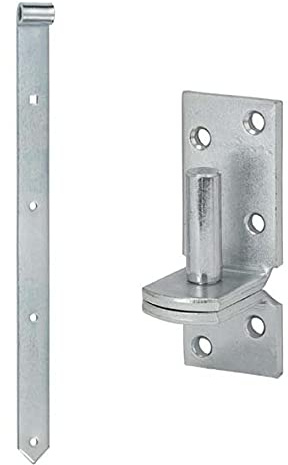 HAUS & DACH Ladenband Set, blau verzinkt inkl. Kloben, Ladenbandlänge: 500 mm, Durchmesser Kloben: 13 mm Eng