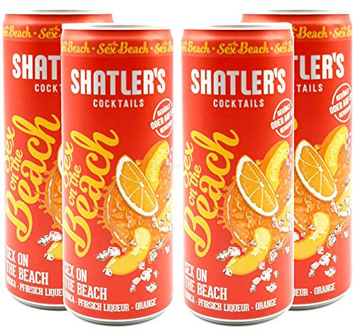 Shatlers Cocktail - 4er Set Shatlers Sex on the Beach 0,25L (10,1% Vol) inklusive Pfand EINWEG - Shatlers Cocktail - Ready to Go- [Enthält Sulfite]