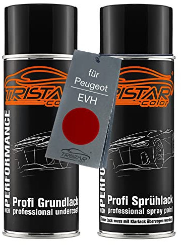 TRISTARcolor Autolack Spraydosen Set für Peugeot EVH Rouge Elixir Nacre Grundlack Basislack Sprühdose 400ml