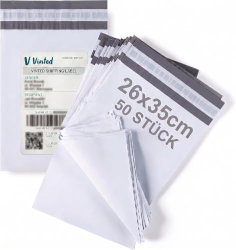 Pakico 50 Verpackungstaschen 26 x 36 cm Graue Kuriertasche Posttaschen | Versandtaschen Opake Gemischte Größe Pakettaschen Grosse Kuriertasche Vinted Beutel Undurchsichtig Kleiderbeutel