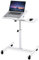 Tatkraft Bianca Scrivania porta computer ergonomica, Porta pc su ruote, Regolabile in altezza con piattaforma per mouse 72-110 cm, 360 ° di rotazione e 160 ° inclinazione, bianco
