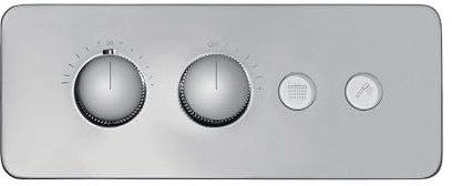 Thermostat-Unterputz-Duscharmatur NT7646 für 2 Verbraucher - inkl. Unterputz-Grundkörper - Farbe wählbar, Farbe:Chrom