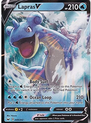 Pokemon Lapras V: Schwert und Schild Basis-Set 49/202 Einzelkarte