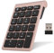 Clavier Numérique sans Fil avec Souris, Pavés Numériques Bluetooth 2,4 G et Souris et Kit Récepteur USB pour Ordinateur Portable, 22 Touches | Verrouillage Numérique | Indicateur LED(d'or)