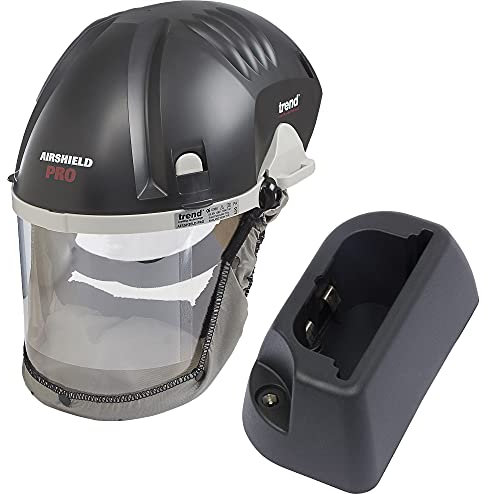 Trend Airshield Pro Full Face Shield w/ Battery Cradle Bundle - Complete Dust Protection and Recharging Solution, AIR/PRO/D3