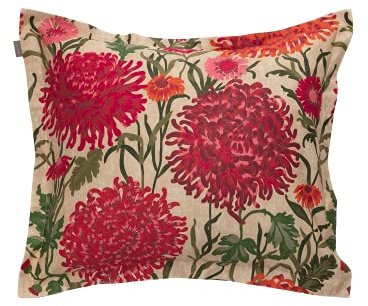 GANT Dahlia Flower Kopfkissenbezug einzeln Farbe Equestrian RED Größe 80x80cm Blumen Baumwolle