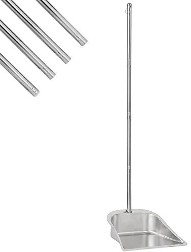 ANREKEYH Dust Pan Long Handled - 38 Indoor Outdoor Metal Dust Pans, 2 Pack Heavy Duty Standing Dustpan with Handle for Home, Hall, Lobby and Office (2 Pack)