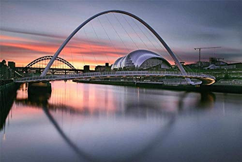 Xiutailtd Jigsaw Puzzle 1000 Piece,Quayside Newcastle Upon Tyne England,For Kids And Adults, Wooden Personalised Assembling Jigsaw Fun Game