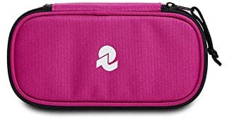 Invicta Portapenne Scuola Ovale Lip XL, Fucsia, New Way, Bustina Ovale con Elastici Porta Penne e Taschino Interno, Accessori Scuola, Accessori Zaini, Bambini e Ragazza, 00% Tessuto Riciclato