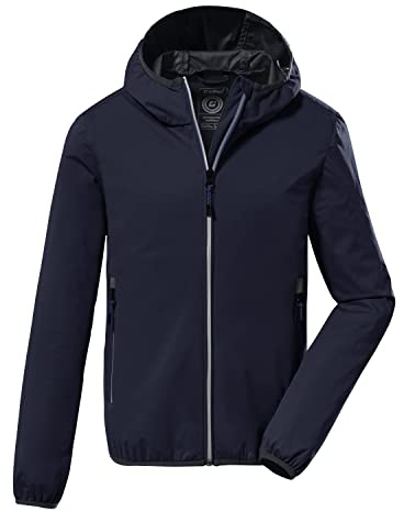 killtec Jungen Lightweight Jacke, Leichte Jacke mit Kapuze, packbar KOS 167 BYS JCKT, dunkelnavy, 164, 38365-000