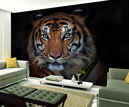 XAONUO Animal Papier Peint Panoramique Animal Tigre Texture 350X254Cm Papier Peint Intissé 3D Effet Poster Geant Mural Personnalisé 3D Pour Salon Chambre Décoration Murale