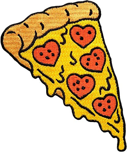 Pinsanity Aufnäher zum Aufbügeln, Motiv: Pizza Lover's Slice, bestickt