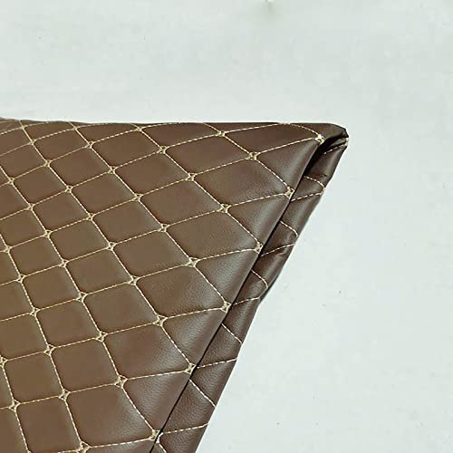 Yimihua Kunstleder gesteppt kaschiert Leder Stoff Kunstleder Meterware Bezugsstoff Polsterstoff Lederoptik für Handwerk DIY nähen 1,4m breit (Color:Braun)