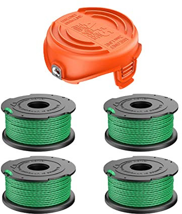 Bobines de Rechange pour Coupe-Bordures A6486 avec Couvercle 90583594, bobines de 0,08/2 mm, 20 Pieds, compatibles avec Les modèles Black & Decker A6486 GL9035, GL8033, GL7033