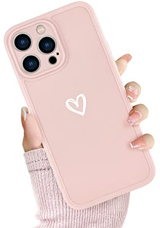Newseego Compatible for iPhone 14 Pro Max Case 6.7 inch Fashion Cute Love Heart Shape Pattern Phone Silicone Cover Slim Light Soft Shockproof Protective Case Cover for iPhone 14 Pro Max-Pink