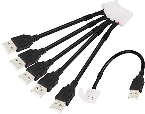 PNGKNYOCN 10 mm USB-LED-Lichtleisten-Anschluss USB auf 2-polig, 10 mm breit, lötfreier Lichtstreifen-Clip für 3528 5050 LED-Lichtstreifen (6er-Pack)
