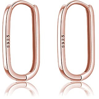 Reffeer 925 Sterling Silver U Hoop Earrings for Women Teen Hoop Earrings Huggie