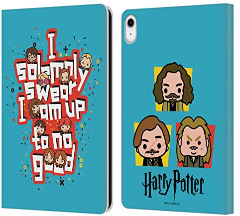 Head Case Designs Offizielle Harry Potter I Solemnly Swear Deathly Hallows I Leder Brieftaschen Handyhülle Hülle Huelle kompatibel mit Apple iPad 10.9 (2022)