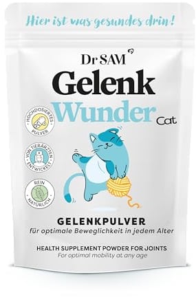 Dr. SAM Premium Gelenkpulver für Katzen - GelenkWunder Superfood-Kombi aus Grünlippmuschel - Bewegungspulver für kräftige Gelenke und Muskeln - 100% natürlich - Agility Powder cat - hochdosiert