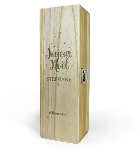 CADEAUX.COM - Caisse à vin personnalisée en bois - Joyeux Noël et Bonne année