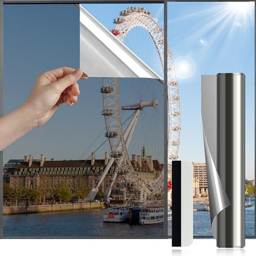 Antrect Window Film Privacy Film For Glass Windows Anti Glare Reflective Film One Way Mirror Film Heat Control Window Tint Home UV Blocking Opaque Film