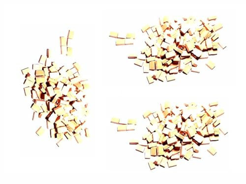 BLUSUPERSHOP 740 Ziegel 7 x 10 mm Dicke 3 mm Terrakotta für Pastore, Krippe, Miniaturen zum Bauen von Dächern, Wänden, Böden usw