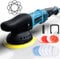 Auto Poliermaschine 1350 W,12 mm Exzenter Poliermaschine 3M Draht, 2000–5800 U/min,6 variable Geschwindigkeiten,125 mm Polierpads,3 m Kabel mit 16 Stück Zubehör