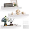 MUXHEL 3 estantes flotantes blancos de 40 cm, estantes de madera maciza para exhibición de fotos, estantes de pared de madera, mueble almacenaje para sala de estar, dormitorio, cocina u oficina