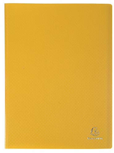 Exacompta - Réf. 8569E - Carton de 8 Protèges-documents OPAK - 60 pochettes grainées antireflet - 120 vues - pour format A4 - dimensions 24 x 32 cm - couverture en polypro souple - couleur jaune