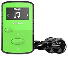 SanDisk Clip Jam 8GB MP3 Player - Bright and Readable Screen, 18 Hours Battery Life - Green (Refurbished)