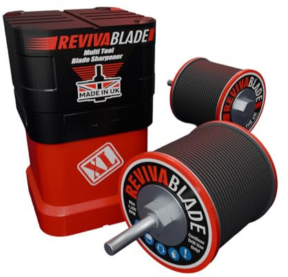 Revivablade® XL • Multi-Tool Blade Sharpener – Specifically for Sharpening Multi-Tool Blades 65-68mm Wide Only. Unique Thicker Cutting Discs. Suitable for Professional Trades and DIY.