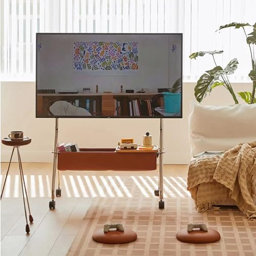 Rolling TV Stand, Home Floor-standing Monitor Stand, Load-bearing Capacity 90kg, Suitable for 43-75 Inch TV, Meeting The Needs Of Most Families