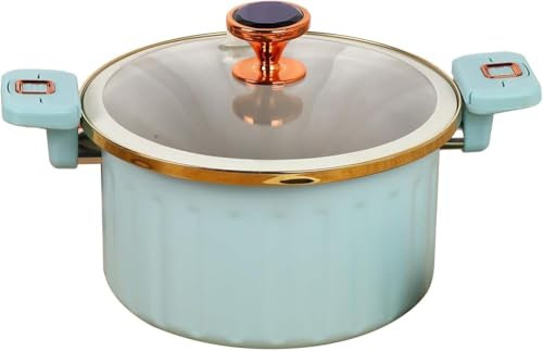 Pentola a pressione con rivestimento smaltato, pentola a pressione antiaderente, chiusura a pressione con coperchio, guarnizione in silicone, valvola a prova di perdite, pentola a pressione per