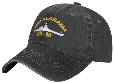 Pferdeschwanz Kappe USS Alabama Bb 60 Baseballkappe Casual,Verstellbar Trucker Baseballkappe Hat Schachtelhalm Kappe Für Erwachsene Erwachsenen Herren