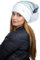 Birendy Beanie K Mütze, Pudelmütze, Strickmütze, dick und weich Wintermütze mit großer Fellbommel aus Fellimitat (Weiss-Hellgrau Verlauf 124)