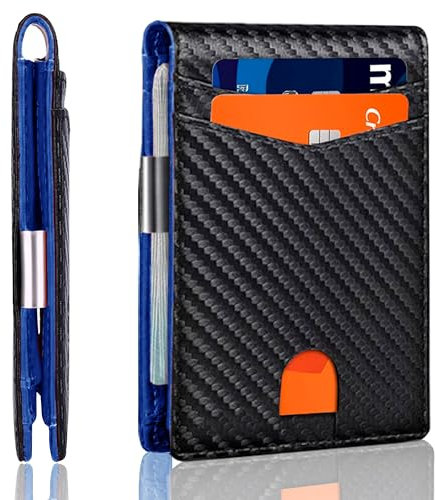 BestZings – Portefeuille pour Hommes avec Porte-Cartes RFID, Portefeuille Ridge Compact, Porte-Cartes de Crédit, Pince à Billets, Slim RFID pour Hommes, Élégant et Pratique