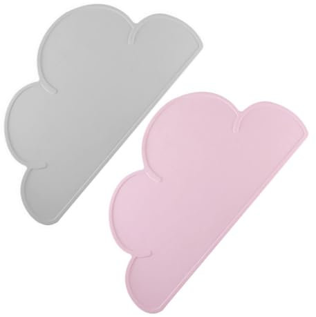 Ciieeo 2stücke Silikon-tischset Für Essmatte Wärmedämmmatte Wolkenform Tragbare Rollmatte Hitzebeständig Für Reisen Und Outdoor Mit Erhöhten Kanten