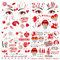 HOWAF 4 Bogen Gesichtstattoo Karneval Köln Accessoires, Face Tattoo Kölle Alaaf, Köln Tattoos Karneval Aufkleber Gesicht Karneval für Karneval Kostüm Köln, Fasching Kostüm, Rot Weiss