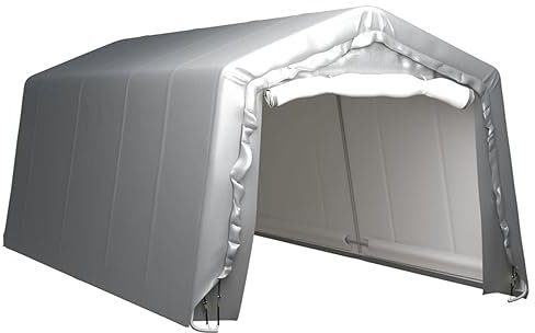 IKAYAA Tenda Capannone Capannone di Stoccaggio Portatile all'Aperto Garage Auto per Esterno per Moto Bici Attrezzi da Giardino in Acciaio-300 x 600 cm