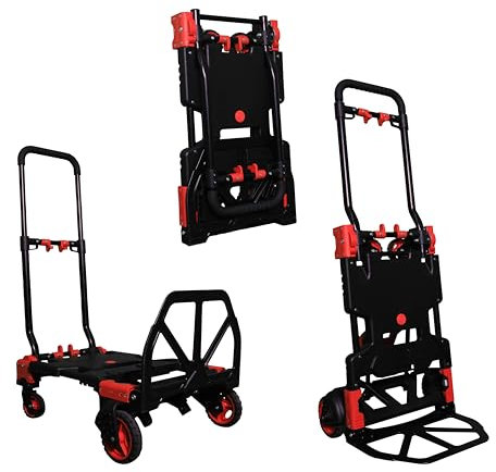 SCHULZ TECH 2-in-1 Sackkarre und Plattformwagen - Transportwagen max. 140KG - Transportkarre max. 70KG - klappbar und multifunktional - mit robusten Rädern - für Transport,Einkaufen,Camping und Umzug