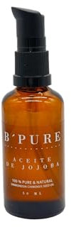 B'Pure Jojobaöl, 100 % rein, organisch, kaltgepresst, natürlich, feuchtigkeitsspendend für Haare, Gesicht, Kutikulatur, Körper und Nägel Jojobaöl