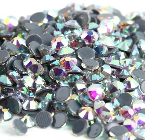 Strass AB super pailletés non thermocollants SS3-SS50 à dos plat pour couture et tissu, décorations pour ongles, colle AB-ss50, 144 pièces