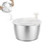 VAVPUP Salatschleuder 304 Edelstahl,5 L Gemüsetrockner mit Deckel Abflussloch,Einfach Schleudern Wasserauslassdesign,rutschfeste Salatschleuder zum Trocknen von Gemüse,Spülmaschinengeeignet