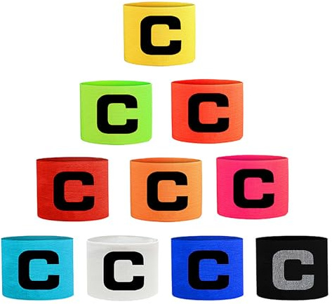 Lepidi Brazalete Capitan Futbol Elástico Brazalete, Capitan de Futbol c Banda, Brazalete de Fútbol Multicolor Ajustable, Brazalete de Capitan, Elásticos y Transpirables, para Adultos Junior