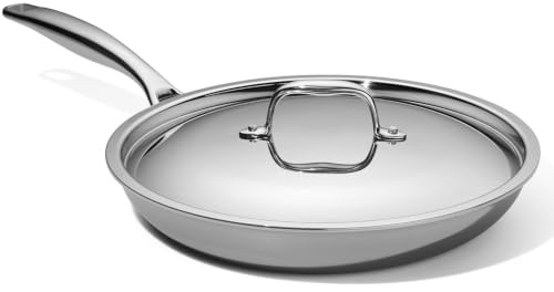 LEGEND COOKWARE 5-lagige Edelstahl-Bratpfanne mit Deckel, 30,5 cm, Induktionskompatibel, ofenfest, ungiftig, keine Beschichtungen, gleichmäßiges Erhitzen, verzieht sich nicht, gebaut für die Ewigkeit