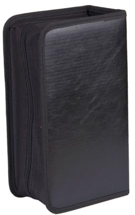 WHAMVOX 128Pcs Portable CD Storage Bag Black Large Capacity Protective Case for Cds and Dvds and Convenient Organizer with Comfortable Handle for Daily Use