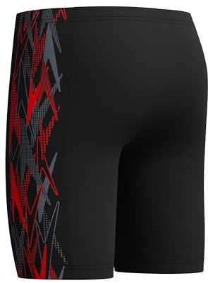 Speedo Jungen Placement Jammer Badehose Schwimmer Anthrazit/High Risk Red