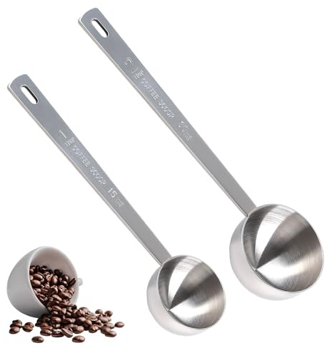 LLMSIX Long Handle Measuring Spoons, 1 Tbsp (15ml) & 2 Tbsp (30ml) Stainless Steel Coffee Scoop, Tablespoon Measuring Spoon for Coffees Beans Ground Coffee Espresso Tea Sugar